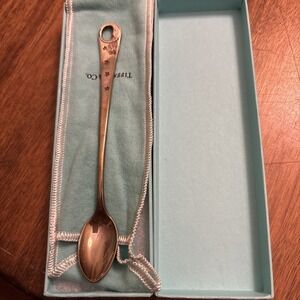 TIFFANY & CO. Baby  Spoon  Sterling Silver 925 Moon Man Stars W/ Box Pouch